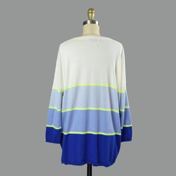 SCOTT & SCOTT LONDON STRIPED SILK BLEND V-NECK SWEATER - Picture 4 of 6